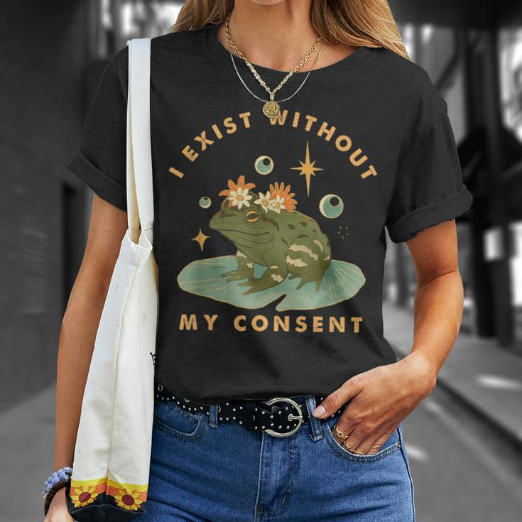 I Exist Without My Consent Vintage Frog Meme T-Shirt Gifts for Her