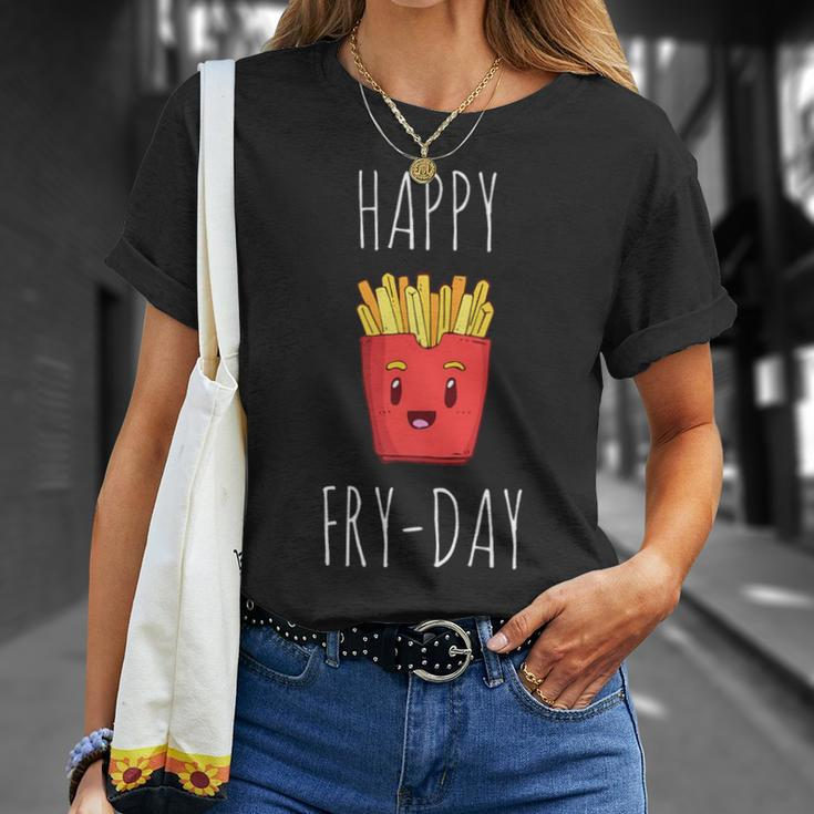 French Fries Lovers Happy Friday Fry-Day T-Shirt Gifts for Her