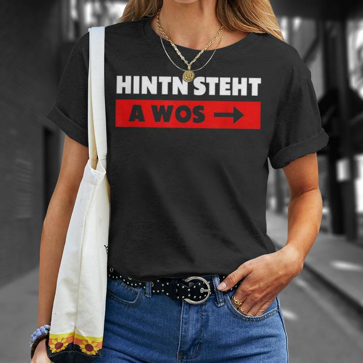 Hinterten Steht A Wos Dialekt Bavarian T-Shirt Geschenke für Sie