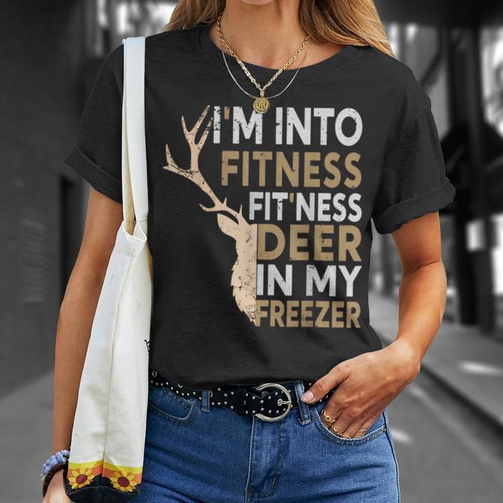 Hunter Dad I'm Into Fitness Deer Freezer Hunting T-Shirt Gifts for Her