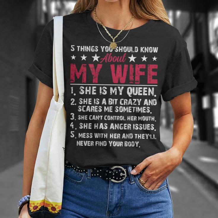 Husband 5 Things You Should Know About My Wife T-Shirt Gifts for Her