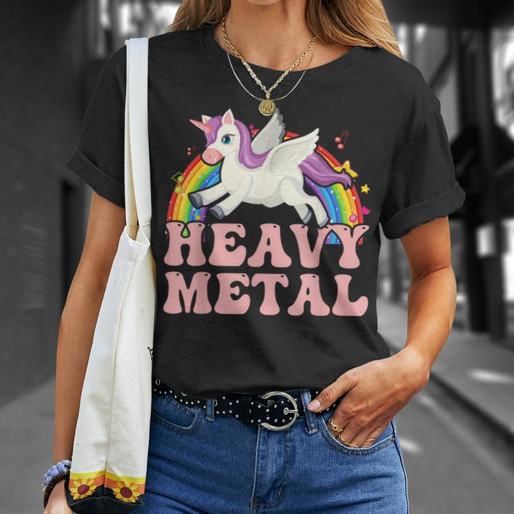 Ironic Cool Unicorn Heavy Metal Music Festival T-Shirt Gifts for Her