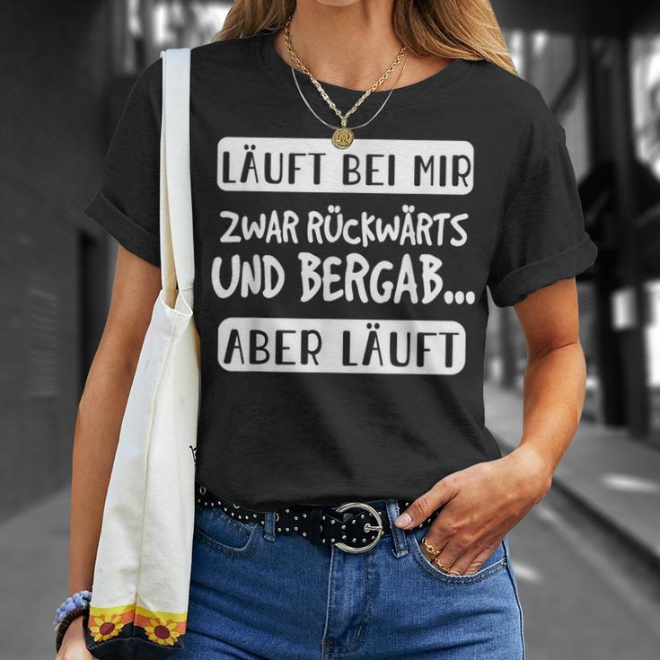 Läuft Bei Mir Zurücktern Und Bergab Aber Läuft German L S T-Shirt Geschenke für Sie