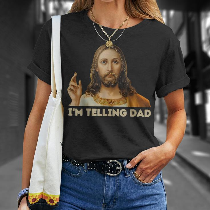 Meme Jesus I'm Telling Dad Kid Women T-Shirt Gifts for Her