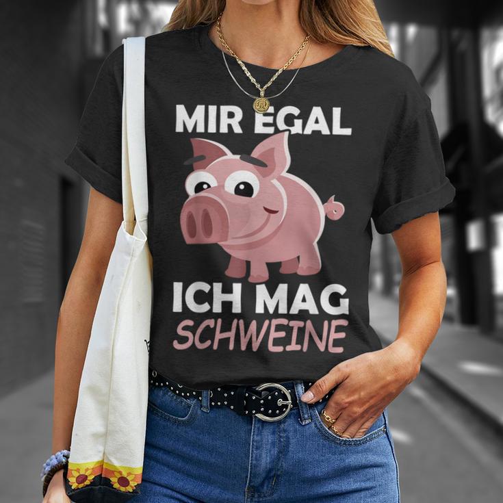 Mir Egal Ich Mag Schweine Pig Animals Pig T-Shirt Geschenke für Sie