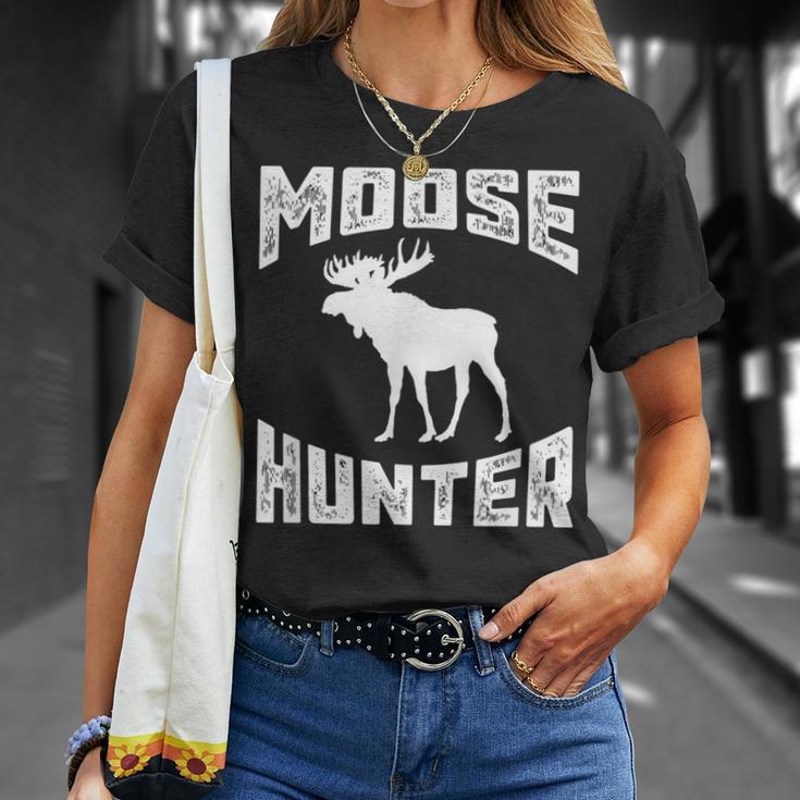 Moose Hunter Cool Hunting Bull Idea T-Shirt Gifts for Her