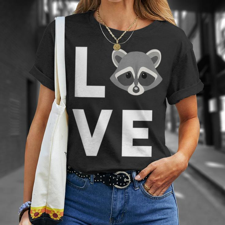 Raccoon Face Animal Lover Cute I Love Raccoons T-Shirt Gifts for Her
