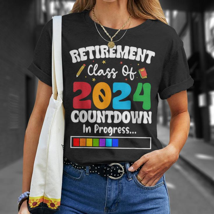 Retirement Class Of 2024 Countdown In Progress Teacher T-Shirt Gifts for Her