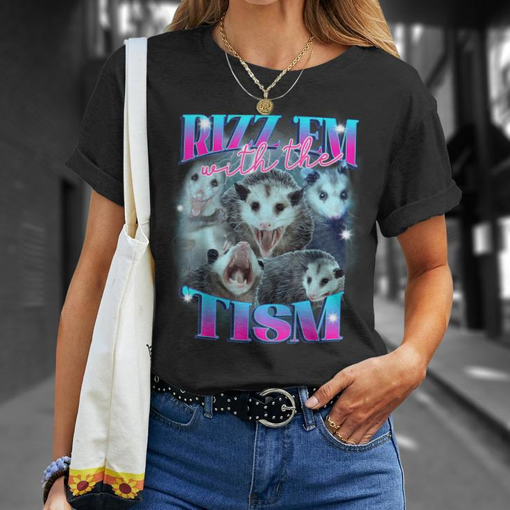 Rizz Em With The Tism Opossum T-Shirt Gifts for Her