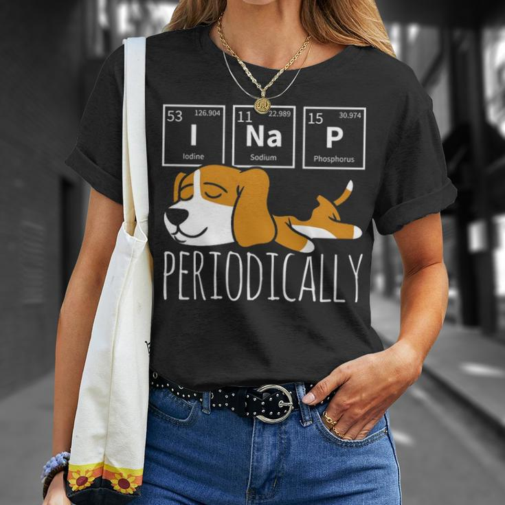 Science I Nap Periodic Table Meme Meh Beagle Dog T-Shirt Gifts for Her