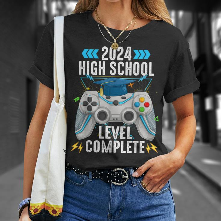 Senior Gamer 2024 High School Level Complete 2024 Grad T-Shirt Gifts for Her