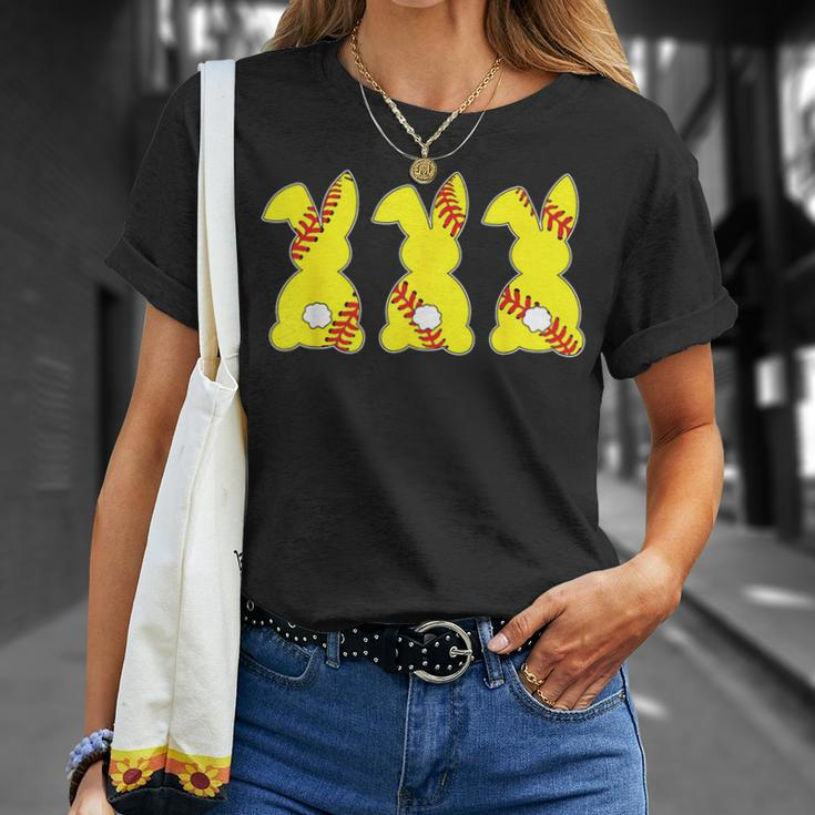 Softball Sports Easter Bunny Rabbits Easter Day T-Shirt Gifts for Her