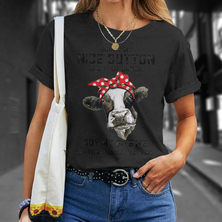 Sorriy My Nice Buttons Is Out Of Order Cows T-Shirt Gifts for Her