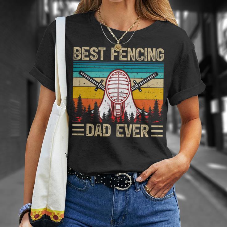 Vintage Retro Best Fencing Dad Ever Father's Day T-Shirt Gifts for Her