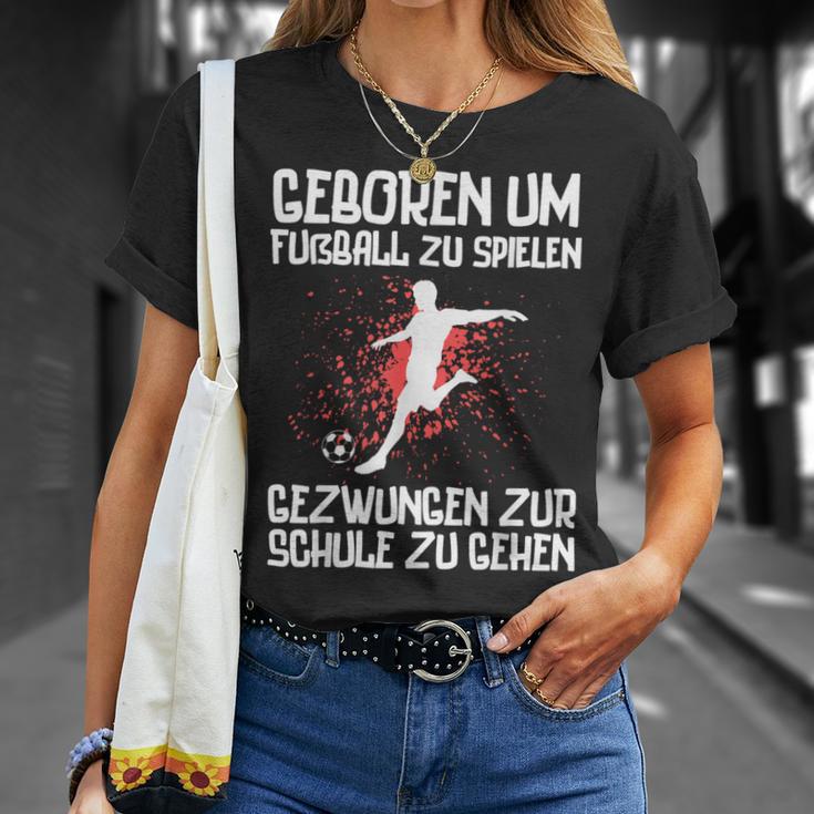 Zum Fußballspiel Geboren Footballer Boys' Black T-Shirt Geschenke für Sie