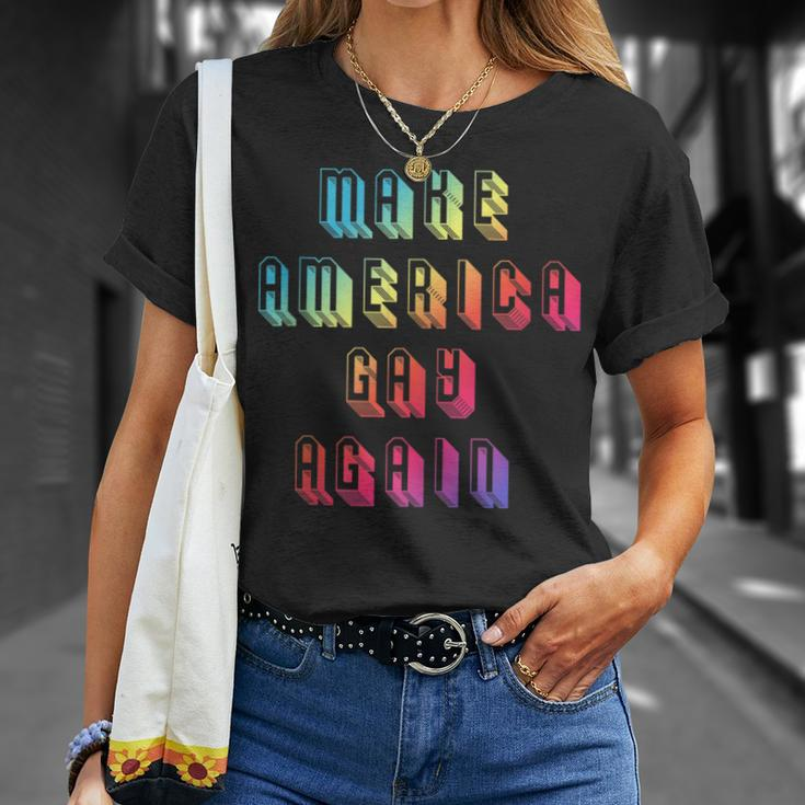 Make Gay Again Rainbow Pride Lgbt Protest America T-Shirt Gifts for Her