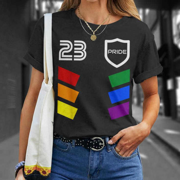Gay Pride 2023 Retro Soccer Fan Jersey Lgbt T-Shirt Gifts for Her