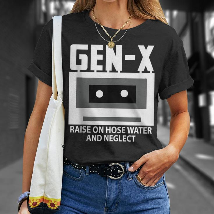 Gen X Raised On Hose Water And Neglect Humor Generation T-Shirt Gifts for Her
