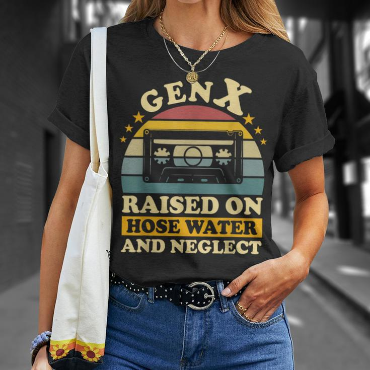 Gen X Raised On Hose Water And Neglect Humor Generation X T-Shirt Gifts for Her