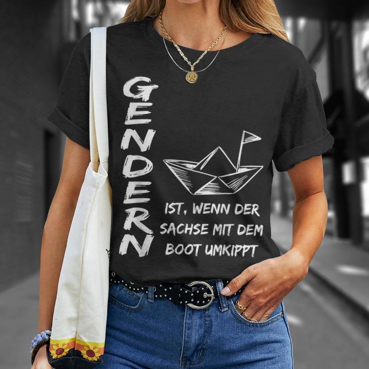 Gendern Ist Wenn Der Sachs Mit Dem Boot Herren Schwarz T-Shirt Geschenke für Sie