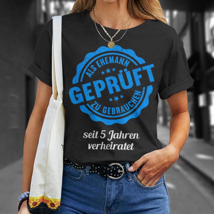 Geprüft Als Ehemann Zu Gebrauchen 5 Jahre 5Th Hochzeitstag T-Shirt Geschenke für Sie