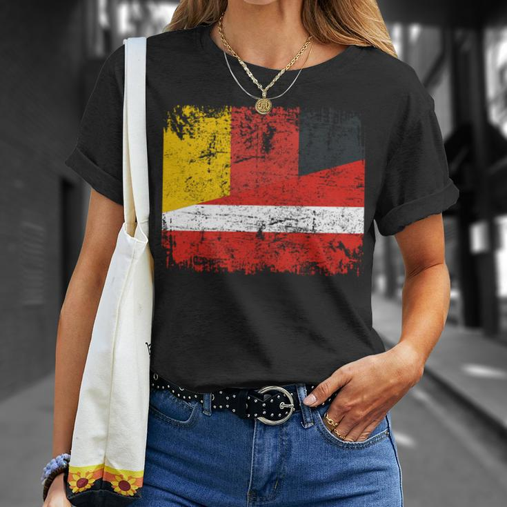 Germany Latvia Flags Half Latvian German Roots Vintage T-Shirt Gifts for Her