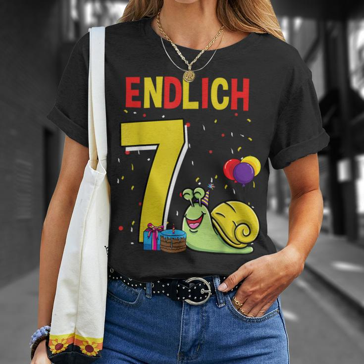 Geschenk 7 Jahre Alt Schnecke Kinder Geburtstag T-Shirt Geschenke für Sie