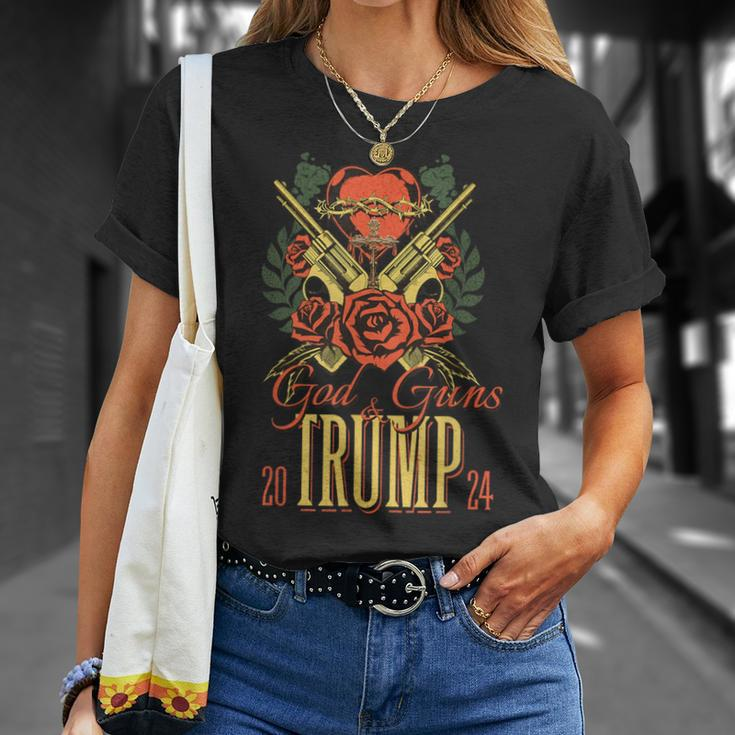 God Guns & Trump 2024 2A Support Short Sleeve T-Shirt Gifts for Her