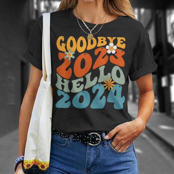 Goodbye 2023 Hello 2024 Happy New Year T-Shirt Gifts for Her