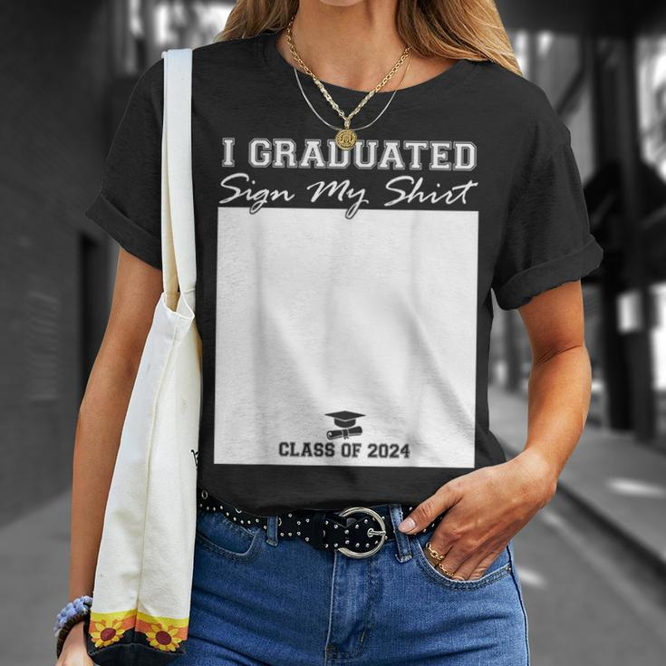 I Graduated Sign My Class 2024 Graduation Senior T-Shirt Gifts for Her
