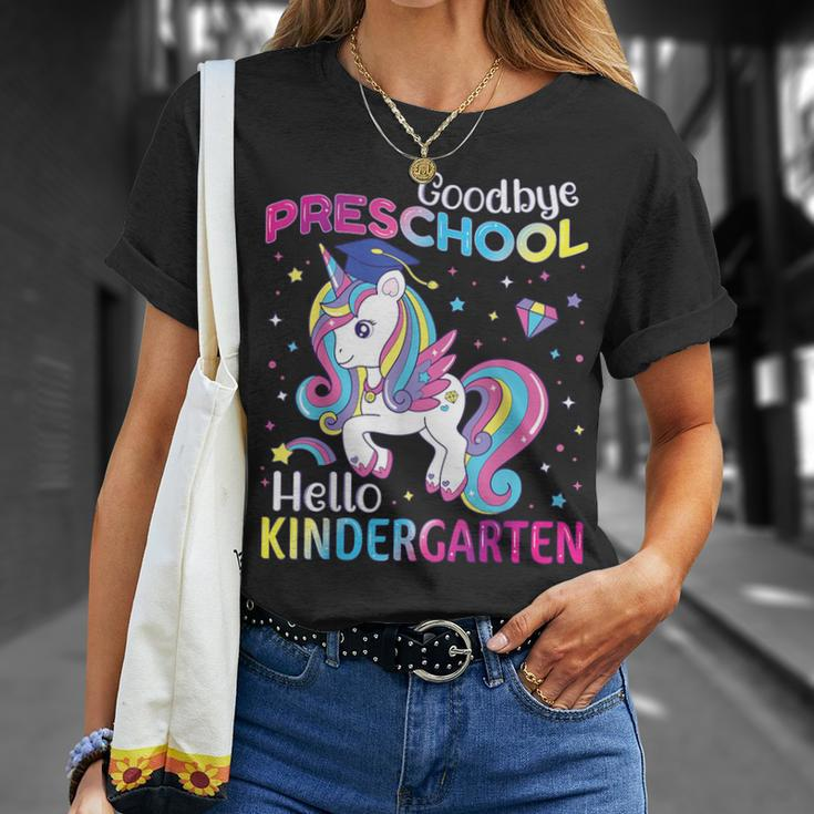 Graduation 2024 Goodbye Preschool Hello Kindergarten Unicorn T-Shirt Gifts for Her