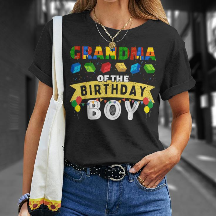 Grandma Of The Birthday Boy Building Blocks Master Builder T-Shirt Gifts for Her