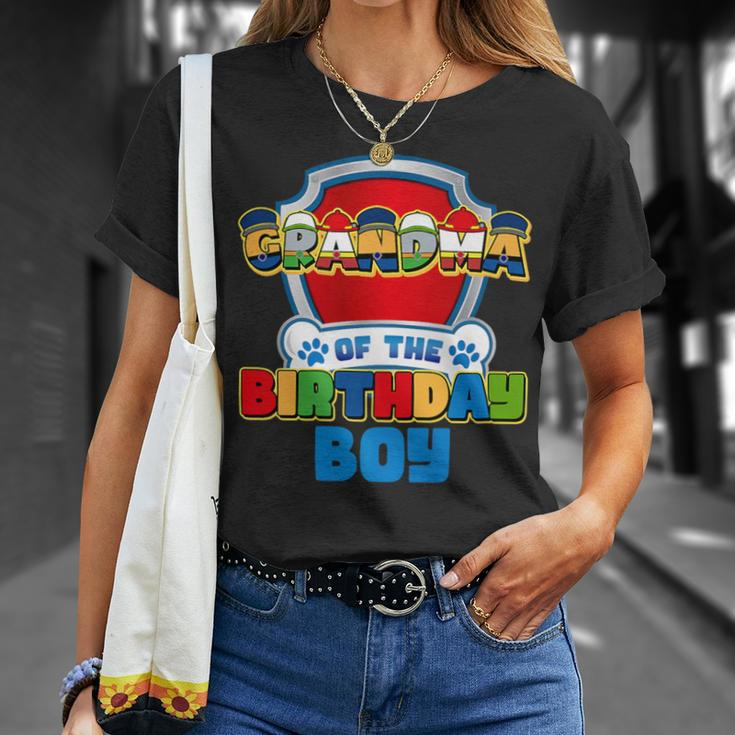Grandma Of The Birthday Boy Dog Paw Family Matching T-Shirt Gifts for Her