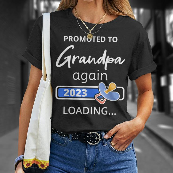 Grandpa Again 2023 Loading Grandad To Be Promoted To Grandpa T-Shirt Gifts for Her