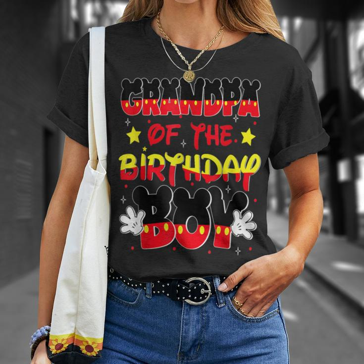 Grandpa Of The Birthday Boy Mouse Family Matching T-Shirt Gifts for Her