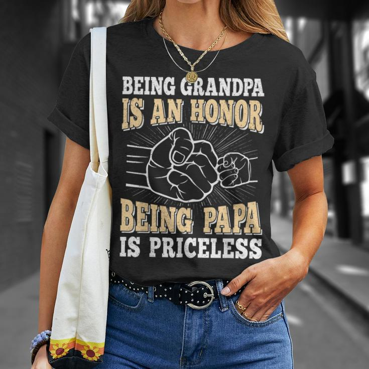 Being Grandpa Is An Honor Being Papa Is Priceless Vintage T-Shirt Gifts for Her