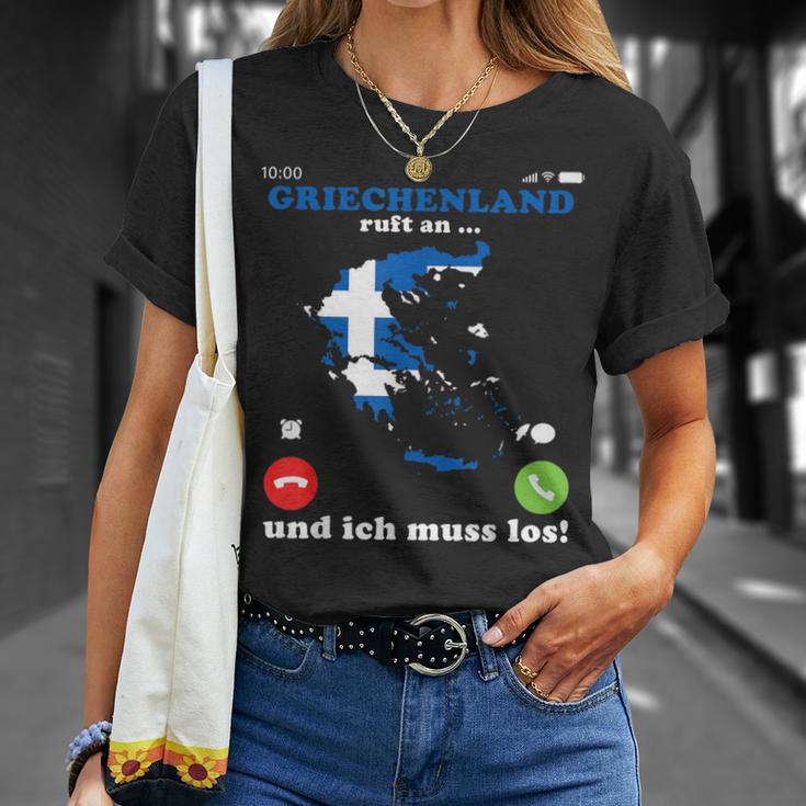 Greece Flag Greece Ruft An Ich Muss Los Greek T-Shirt Geschenke für Sie