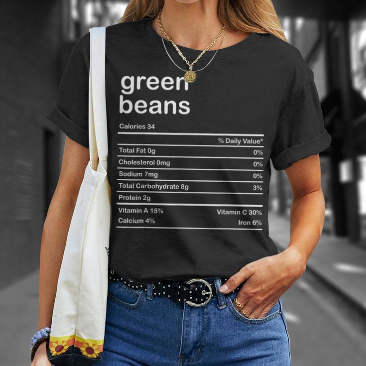 Green Beans Nutritional Facts Foodie String Bean T-Shirt Gifts for Her