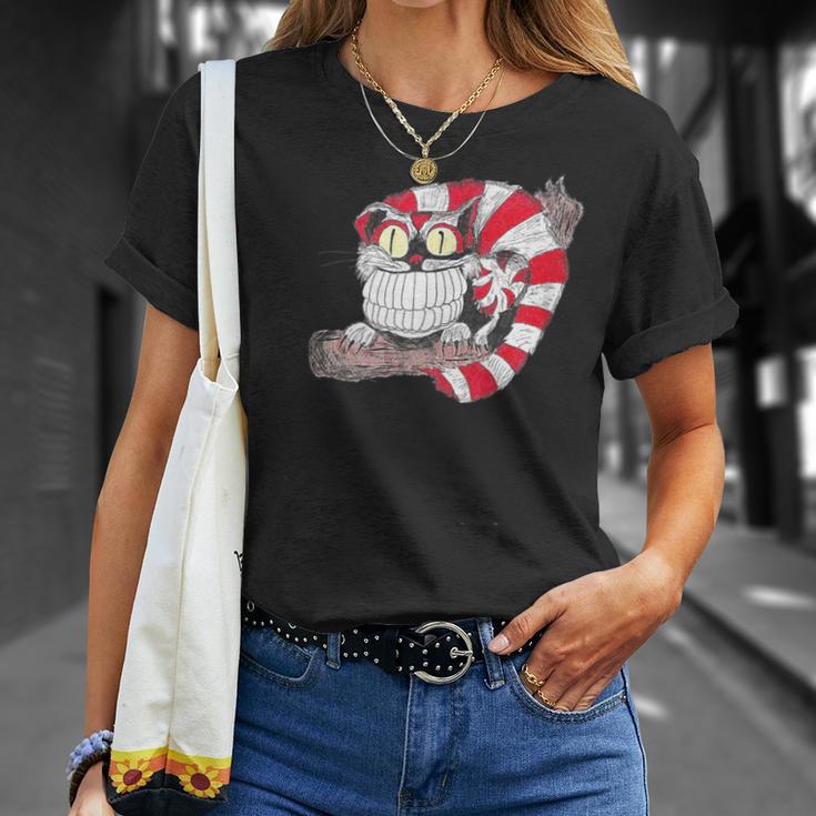 Grinning Cheshire Cat Fantasy T-Shirt Gifts for Her