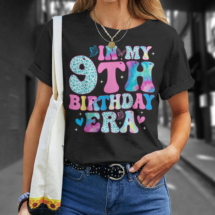 Groovy In My 9Th Birthday Era Nine 9 Years Old Birthday T-Shirt Gifts for Her
