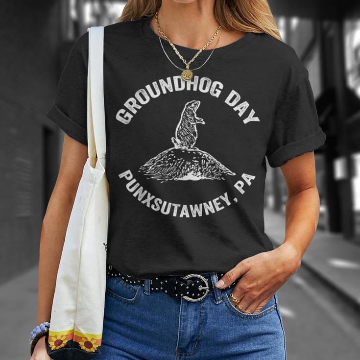 Groundhog Punxsutawney Groundhog Day Shadow T-Shirt Gifts for Her