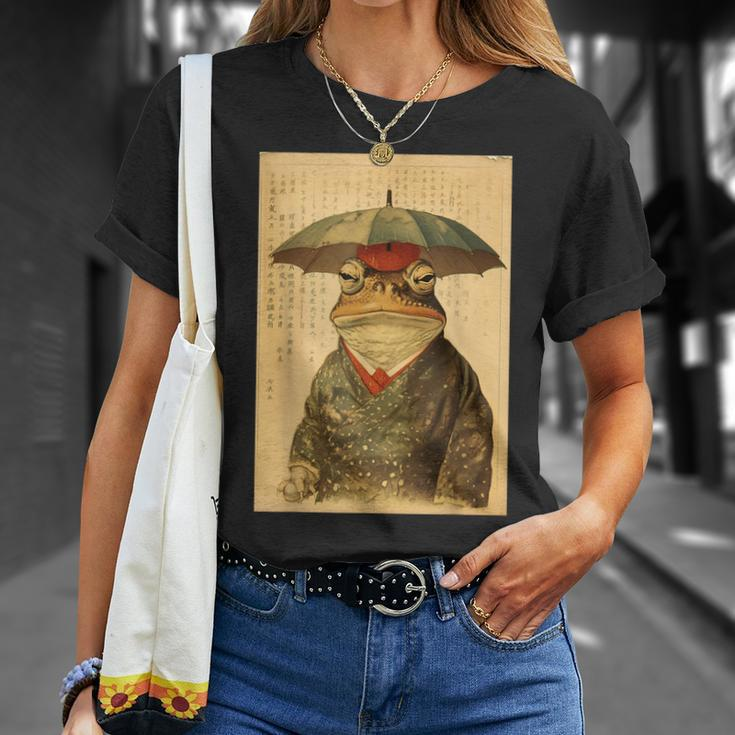 Grumpy Frog Unimpressed Toad Vintage Japanese Aesthetic T-Shirt Gifts for Her