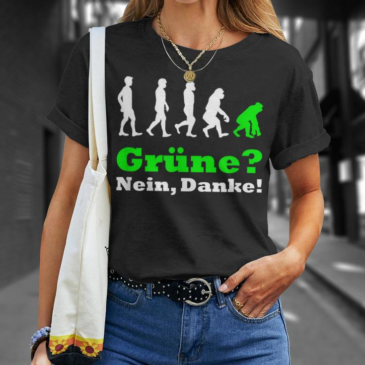 Grüne Nein Danke German Black T-Shirt Geschenke für Sie