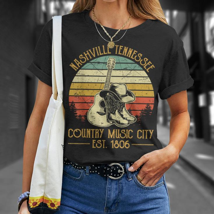 Guitar Guitarist Nashville Tennessee Country Music City T-Shirt Gifts for Her