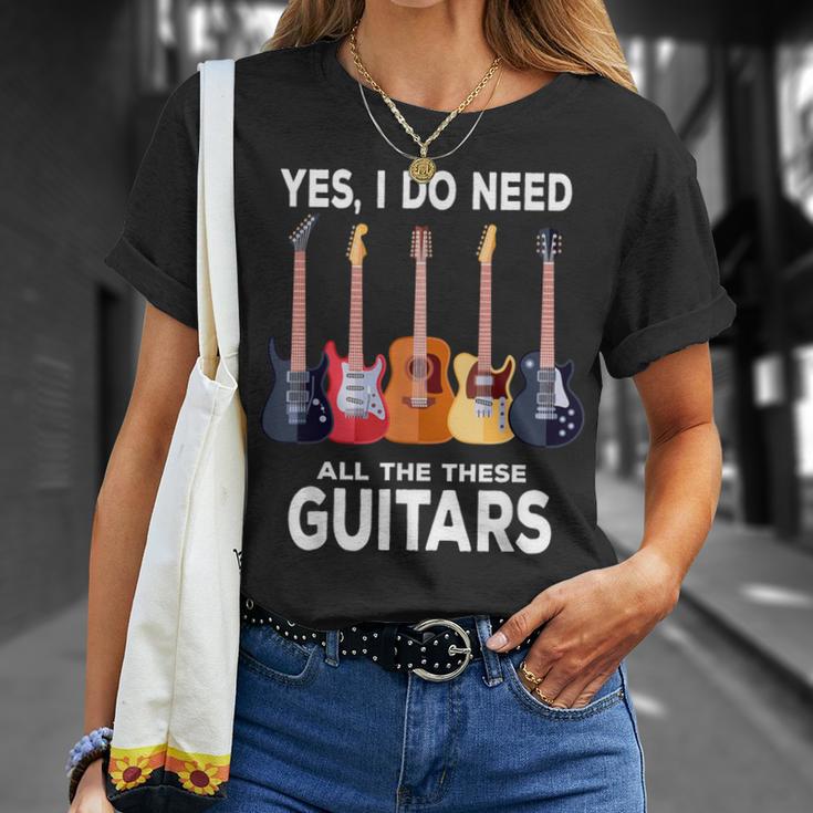 Guitar Themed Guitar Player I Need These Guitars Music Fan T-Shirt Gifts for Her