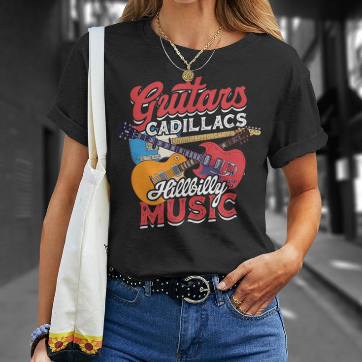 Guitars Cadillacs Hillbilly Music Guitarist Music Album T-Shirt Gifts for Her