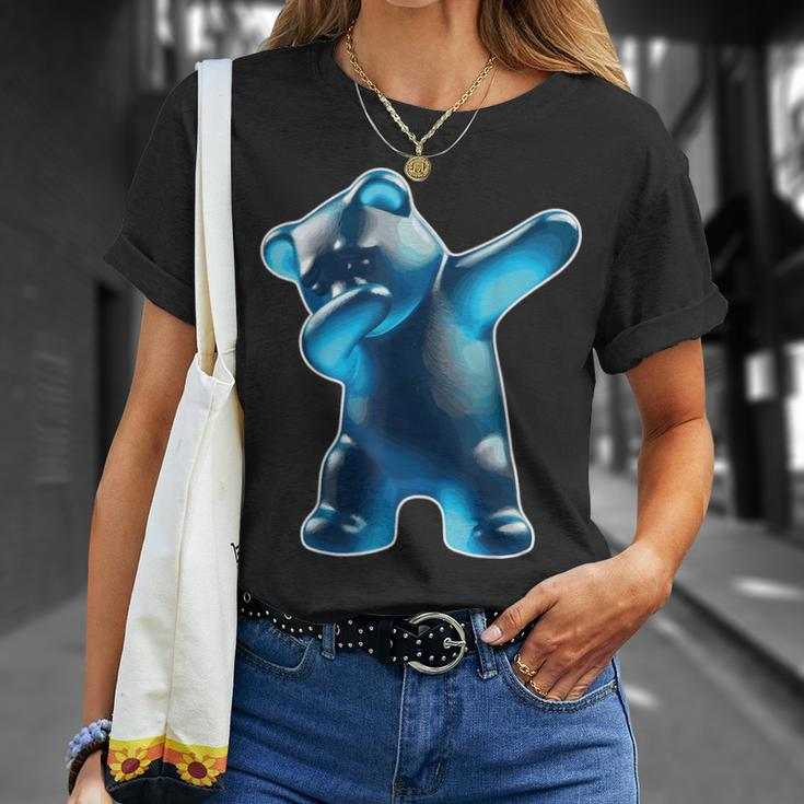 Gummy Bear Blue Gummy Bear Dabbing Gummy Bear T-Shirt Gifts for Her