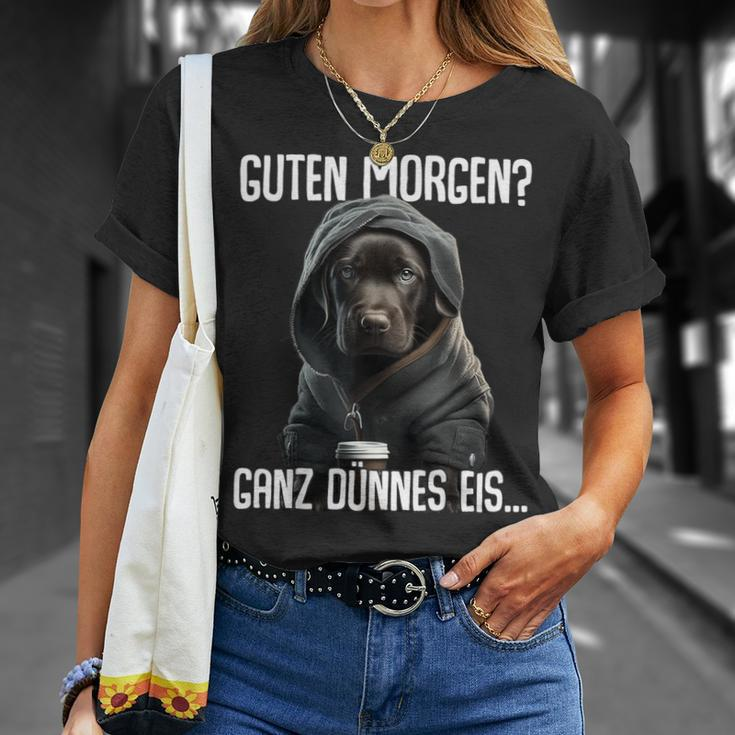 Guten Morgen Ganz Dünnes Ice Morgenmuffel Labrador Puppy T-Shirt Geschenke für Sie
