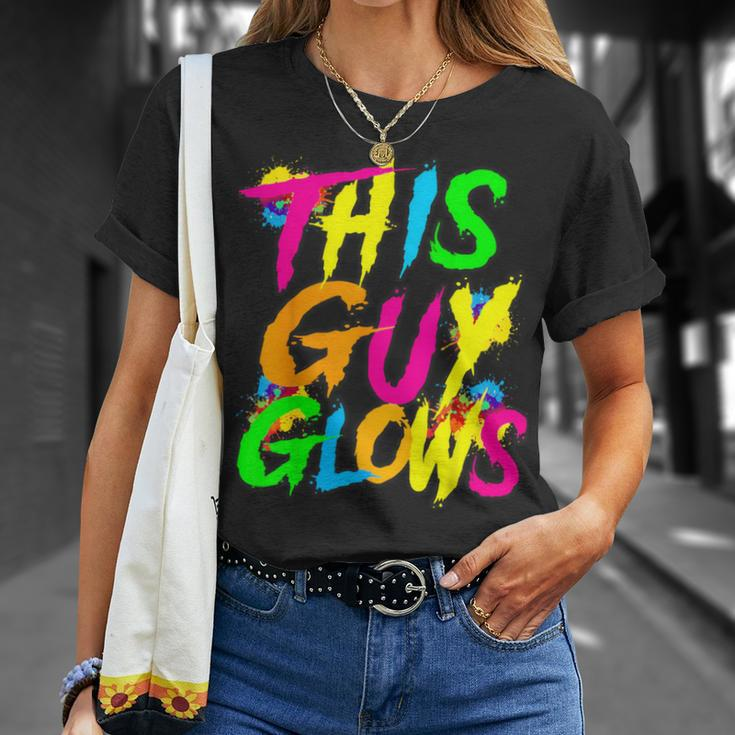 This Guy Glows Cute Boys Man Party Team T-Shirt Gifts for Her