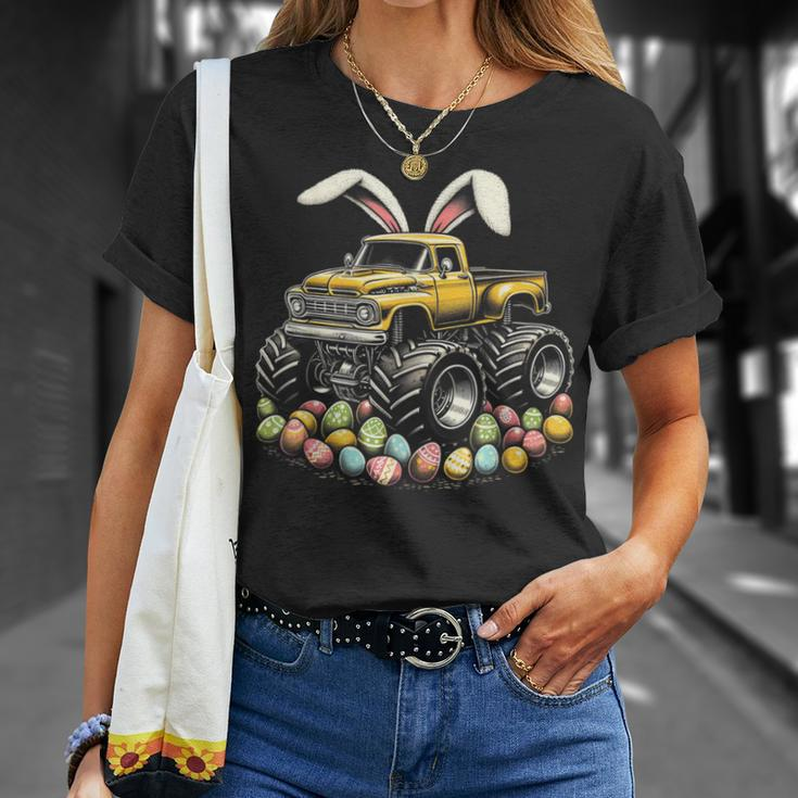 Happy Easter Monster Truck Easter Bunny Costume And Egg Boys T-Shirt Gifts for Her